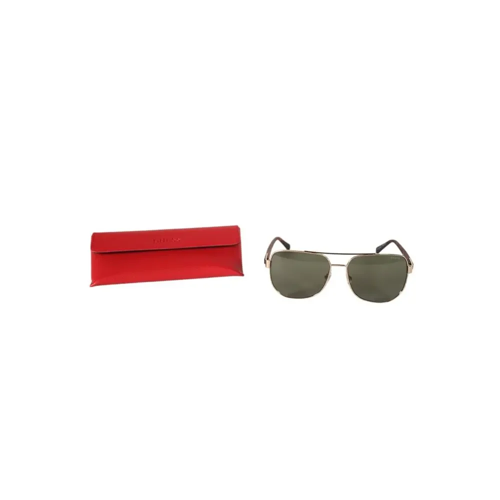 GUESS Metal Pilot Aviator Sunglasses – Gold / Green – NWT